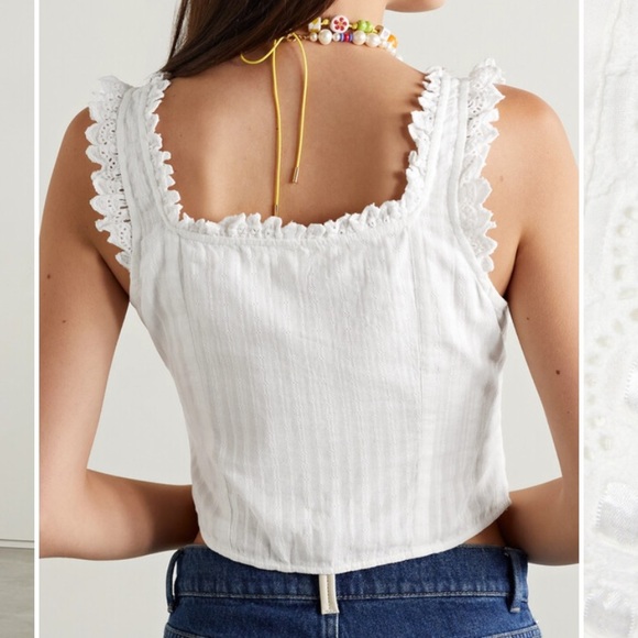 LoveShackFancy Georgie bustier romantic voile top 6 - Picture 6 of 11